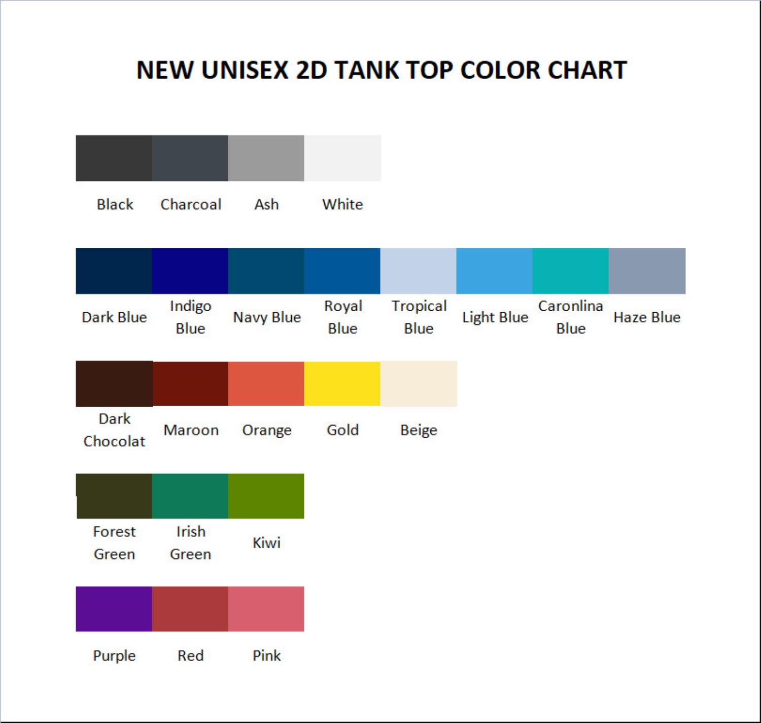 tank top color chart - The Amazing World Of Gumball Merch