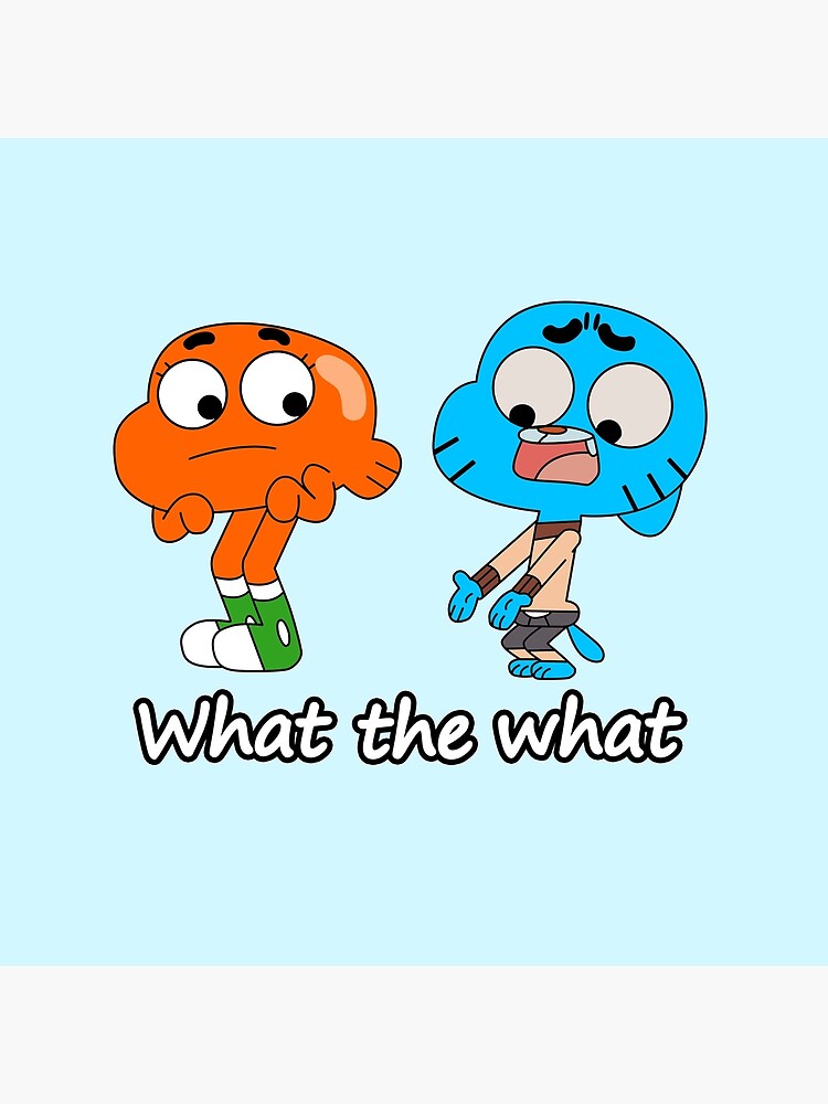 The Amazing World Of Gumball Gumball And Darwin What The What Throw Pillow - Image 2