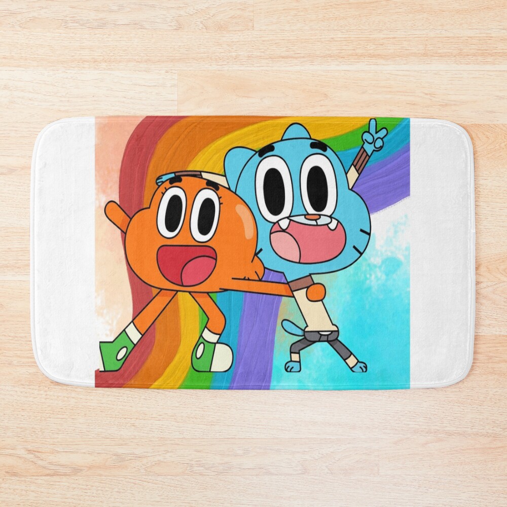 Happy Cartoon Friends Rainbow Adventure Cute Colorful Duo Bath Mat