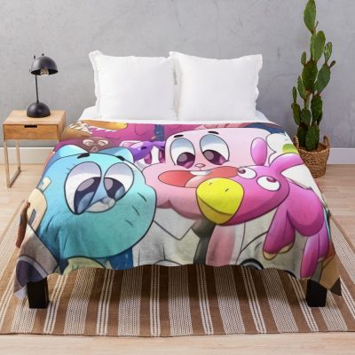 Doodle Art Cute Rabbit Throw Blanket