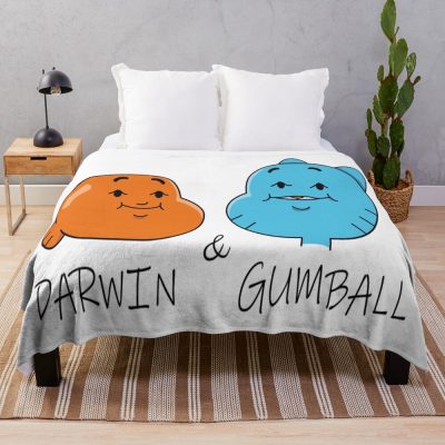 Gumball And Darwin Funny Faces Throw Blanket