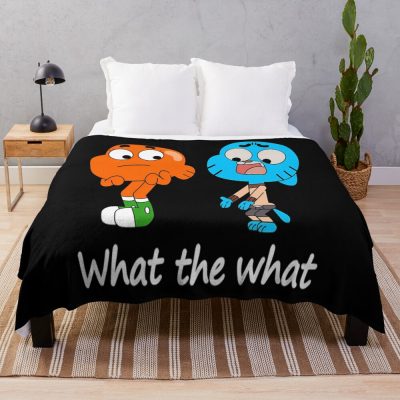 The Amazing World Of Gumball Gumball And Darwin What The What Throw Blanket