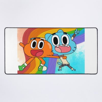 Happy Cartoon Friends Rainbow Adventure Cute Colorful Duo Mouse Pad