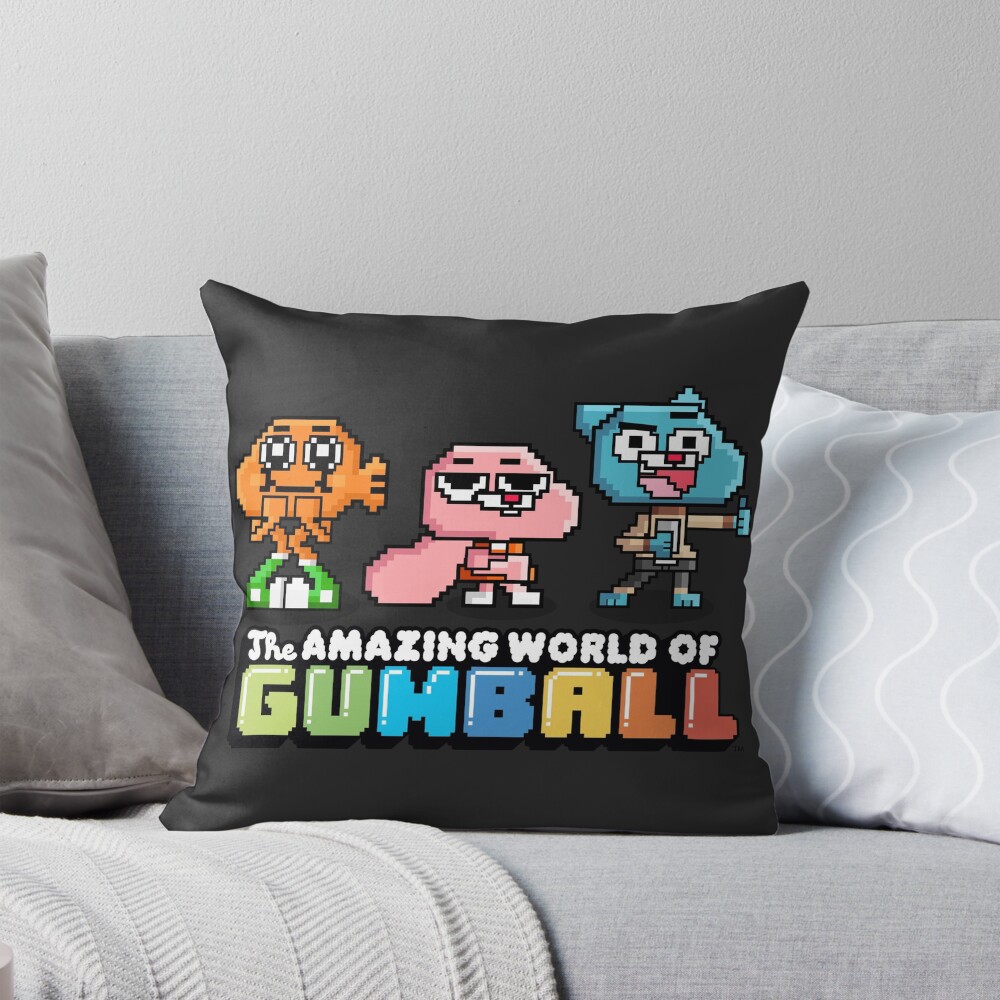 The Amazing World Of Gumball 8 Bit Rpg Video Game Throw Pillow