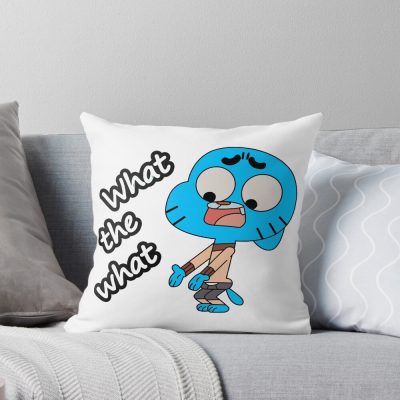 The Amazing World Of Gumball What The What Throw Pillow