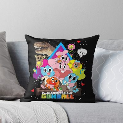 The Amazing World Of Gumball Cartoon Family Funny Cartoon Throw Pillow