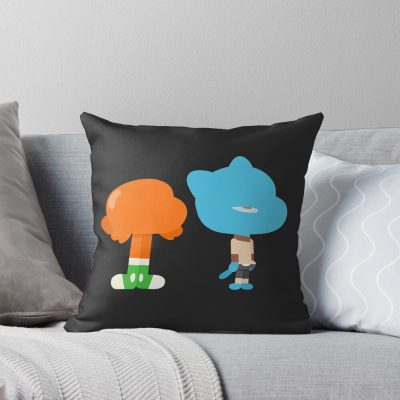 Minimal Gumball And Darwin Throw Pillow